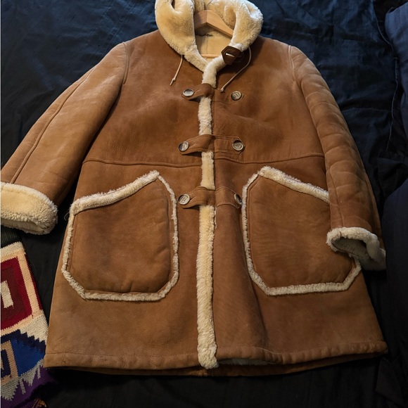 RARE!!!! Collectible 1970's Men's Tan/cognac/brown Shearling Coat - Picture 9 of 16